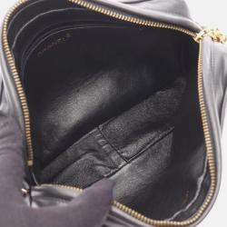 Pre Owned Chanel Mademoiselle Coco CC Gray Lambskin Crossbody Chain Shoulder Bag GHW