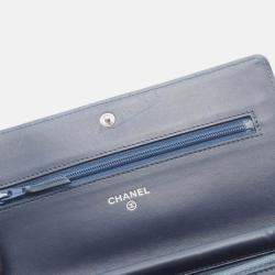 Pre Owned Chanel Coco CC Blue Calfskin Crossbody Chain Shoulder Bag
