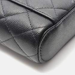 Pre Owned Chanel Matelassé Coco CC Black Calfskin Vanity Crossbody Chain Shoulder Bag GHW