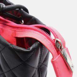 Pre Owned Chanel Cambon Line Small Coco CC Black Patent Leather Chain Tote Bag