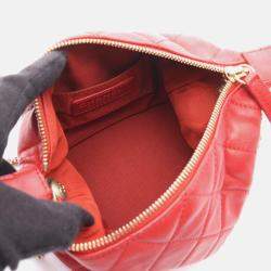 Pre Owned Chanel 19 Dix-Neuf Matelassé Small Coco CC Lambskin Hobo Chain Shoulder Bag GHW