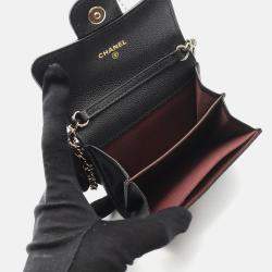 Pre Owned Chanel Matelasse Black Calfskin Ghw Crossbody Chain Shoulder Bag GHW