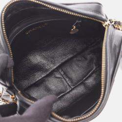 Pre Owned Chanel CC Logo Black Lambskin Quilting Chain Shoulder Bag GHW