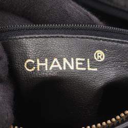 Pre Owned Chanel CC Logo Black Lambskin Quilting Chain Shoulder Bag GHW