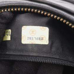 Pre Owned Chanel CC Logo Black Lambskin Quilting Chain Shoulder Bag GHW