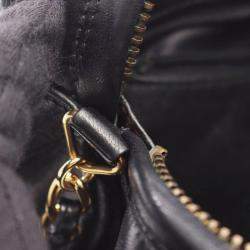 Pre Owned Chanel CC Logo Black Lambskin Quilting Chain Shoulder Bag GHW