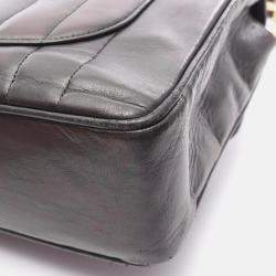 Pre Owned Chanel Mademoiselle Deca Black Lambskin Leather Crossbody Bag