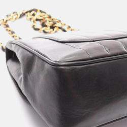 Pre Owned Chanel Mademoiselle Deca Black Lambskin Leather Crossbody Bag