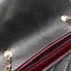 Pre Owned Chanel Matelasse Diana Black Lambskin Flap Chain Shoulder Bag GHW