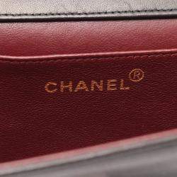 Pre Owned Chanel Mini Matelasse Black Leather Full Flap Chain Shoulder Bag GHW