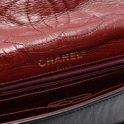 Pre Owned Chanel Matelasse Paris Limited Black Lambskin Double Flap Chain Shoulder Bag