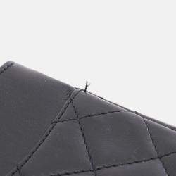 Pre Owned Chanel Matelasse Paris Limited Black Lambskin Double Flap Chain Shoulder Bag