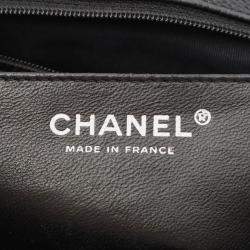 Pre Owned Chanel Jumbo Matelasse 30 Double Flap Chain Shoulder Bag Calfskin Blk