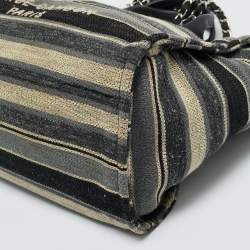 Pre Owned Chanel Multicolor Striped Fabric Large Deauville Shopper Tote