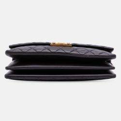 Pre Owned Chanel Black Quilted Lambskin Pagoda Accordion Flap
