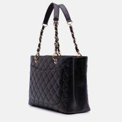 Pre Owned Chanel Black Caviar Grand Shopping Tote