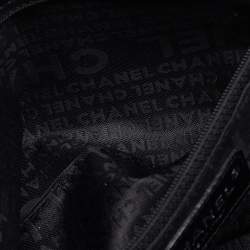 Pre Owned Chanel Black/Grey Tweed Patchwork CC Accordion Vintage Flap Bag