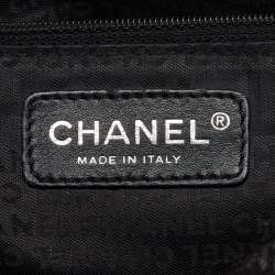 Pre Owned Chanel Black/Grey Tweed Patchwork CC Accordion Vintage Flap Bag
