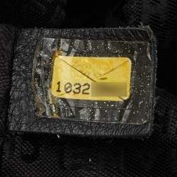 Pre Owned Chanel Black/Grey Tweed Patchwork CC Accordion Vintage Flap Bag