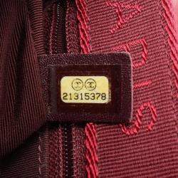 Pre Owned Chanel Red Paris Salzburg Mini Quilted Glazed Calfskin and Felt Edelweiss Flower Flap