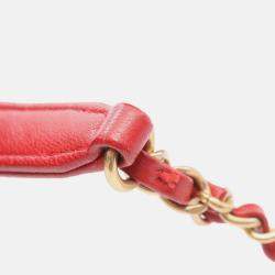Pre Owned Chanel Red Small Quilted Lambskin Perfect Meeting Hobo