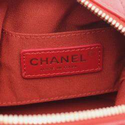 Pre Owned Chanel Red Small Quilted Lambskin Perfect Meeting Hobo