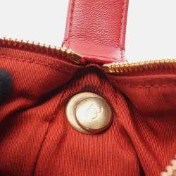 Pre Owned Chanel Red Small Quilted Lambskin Perfect Meeting Hobo