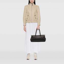 Pre Owned Chanel Black Quilted Lambskin Hidden Chain Bowler Bag