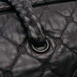 Pre Owned Chanel Black Quilted Lambskin Hidden Chain Bowler Bag