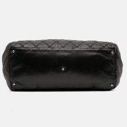 Pre Owned Chanel Black Quilted Lambskin Hidden Chain Bowler Bag