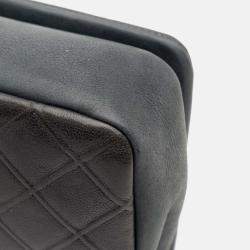 Pre Owned Chanel Grey Paris Edinburgh Medium Embossed Calfskin New Chic Flap