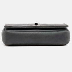 Pre Owned Chanel Grey Paris Edinburgh Medium Embossed Calfskin New Chic Flap