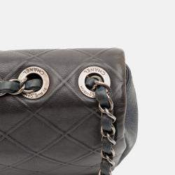 Pre Owned Chanel Grey Paris Edinburgh Medium Embossed Calfskin New Chic Flap