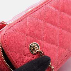 Pre Owned Chanel Vanity Pink Calfskin Shoulder Bag