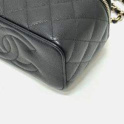 Pre Owned Chanel Vanity Mini Black Caviar Leather Shoulder Bag