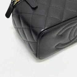 Pre Owned Chanel Vanity Mini Black Caviar Leather Shoulder Bag