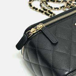Pre Owned Chanel Vanity Mini Black Caviar Leather Shoulder Bag