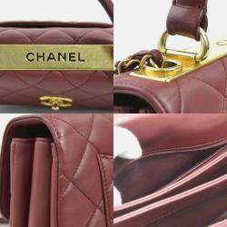 Pre Owned Chanel Trendy Burgundy Leather Shoulder Bag