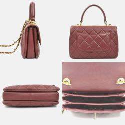 Pre Owned Chanel Trendy Burgundy Leather Shoulder Bag