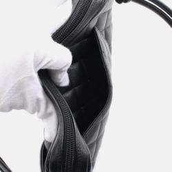 Pre Owned Chanel Cambon Ligne Black Lambskin Leather Shoulder Bag