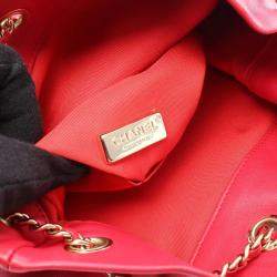 Pre Owned Chanel Cruise Line Red Lambskin Leather Backpack