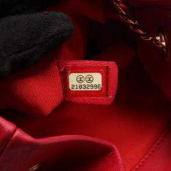 Pre Owned Chanel Cruise Line Red Lambskin Leather Backpack