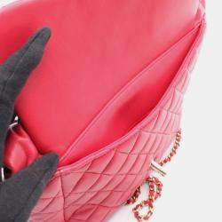Pre Owned Chanel Cruise Line Red Lambskin Leather Backpack