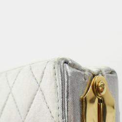 Pre Owned Chanel Silver Shoulder Bag