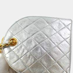 Pre Owned Chanel Silver Shoulder Bag