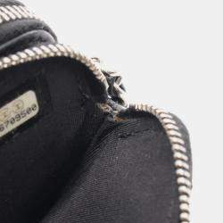 Pre Owned Chanel Black Calfskin Leather Double Zip Shoulder Bag