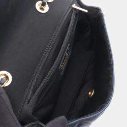 Pre Owned Chanel Matelassé Navy/Black Lambskin Leather Shoulder Bag