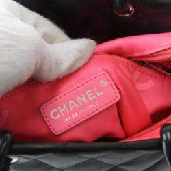 Pre Owned Chanel Medium Cambon Line Black Leather Tote Bag