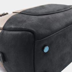 Pre Owned Chanel Coco Mark Charm Black/Brown Calfskin Shoulder Bag