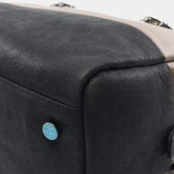 Pre Owned Chanel Coco Mark Charm Black/Brown Calfskin Shoulder Bag